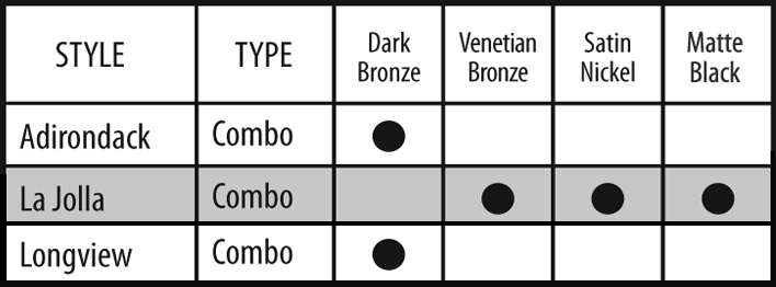 Baldwin Finish Chart Left