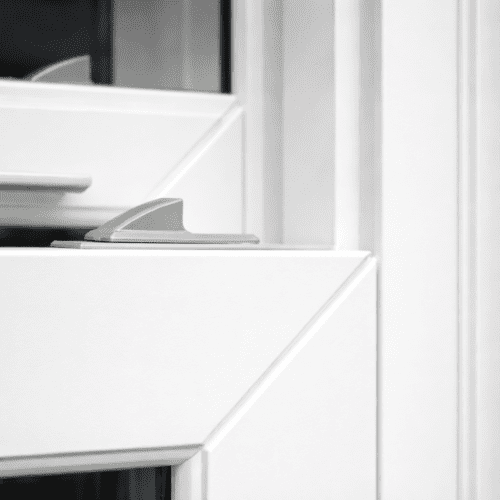 Clean corner shadow grooving on fusion welded sash