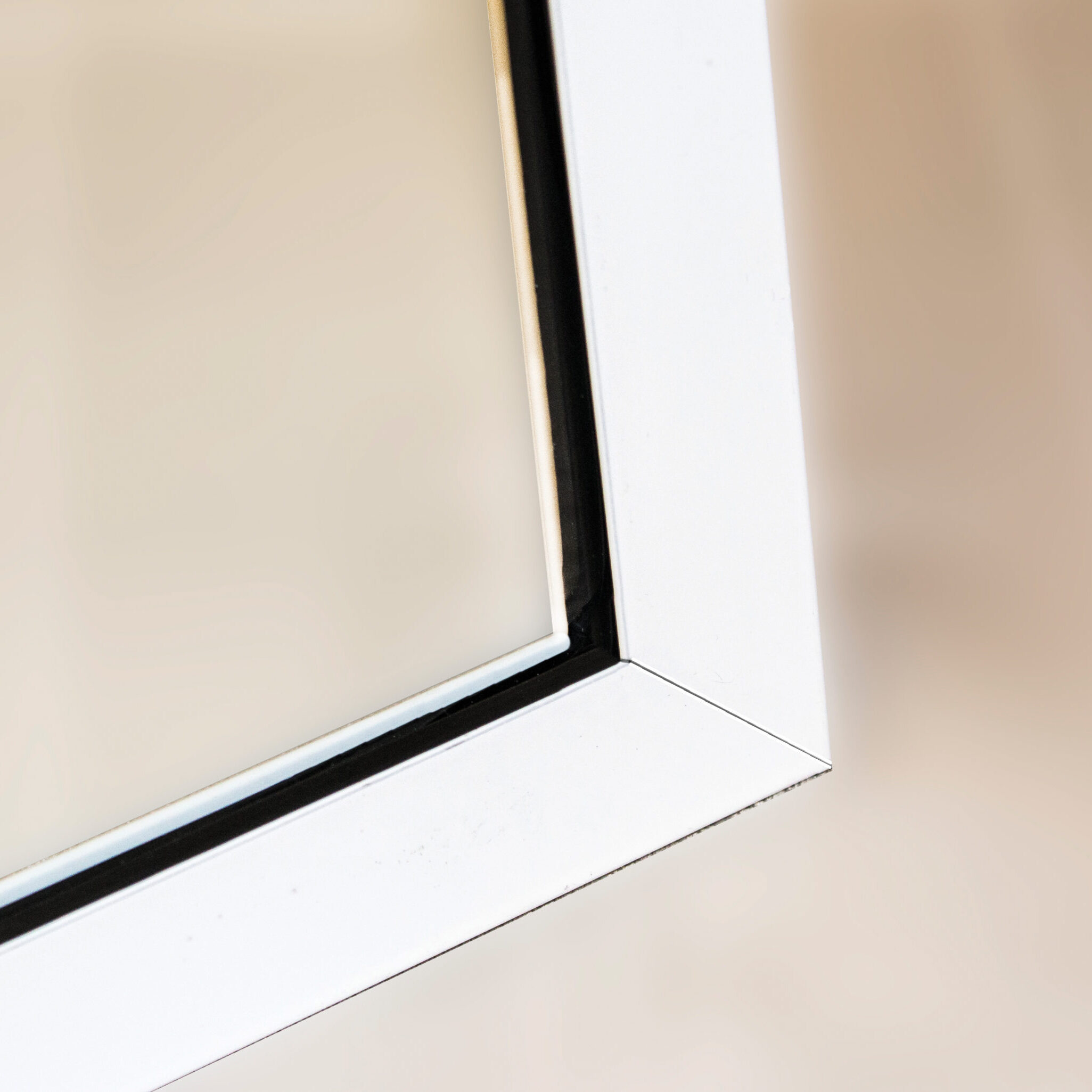 Features glass frame